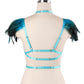 Sexy Sexiest Bra Hot Bdsm Harness Lingerie Feather Bra