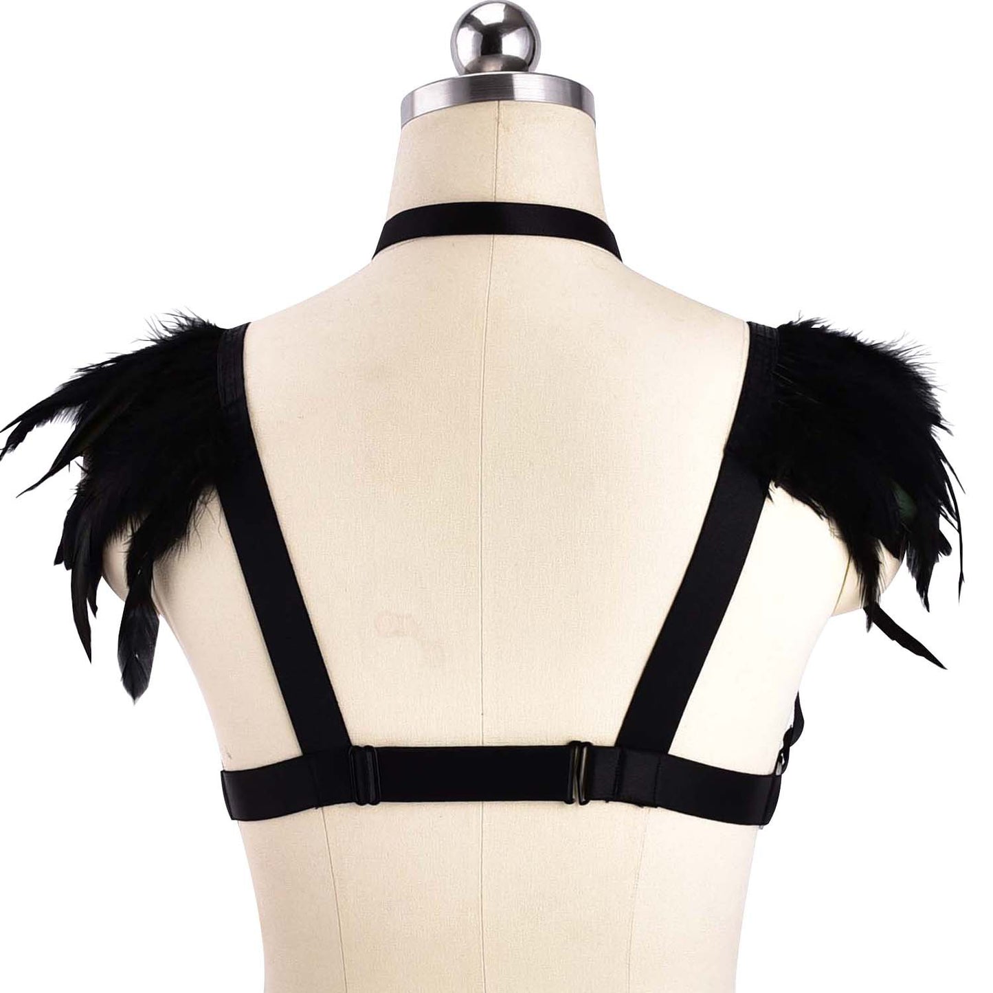 Sexy Sexy No Bra Hot Body Harness Lingerie Feather Bra