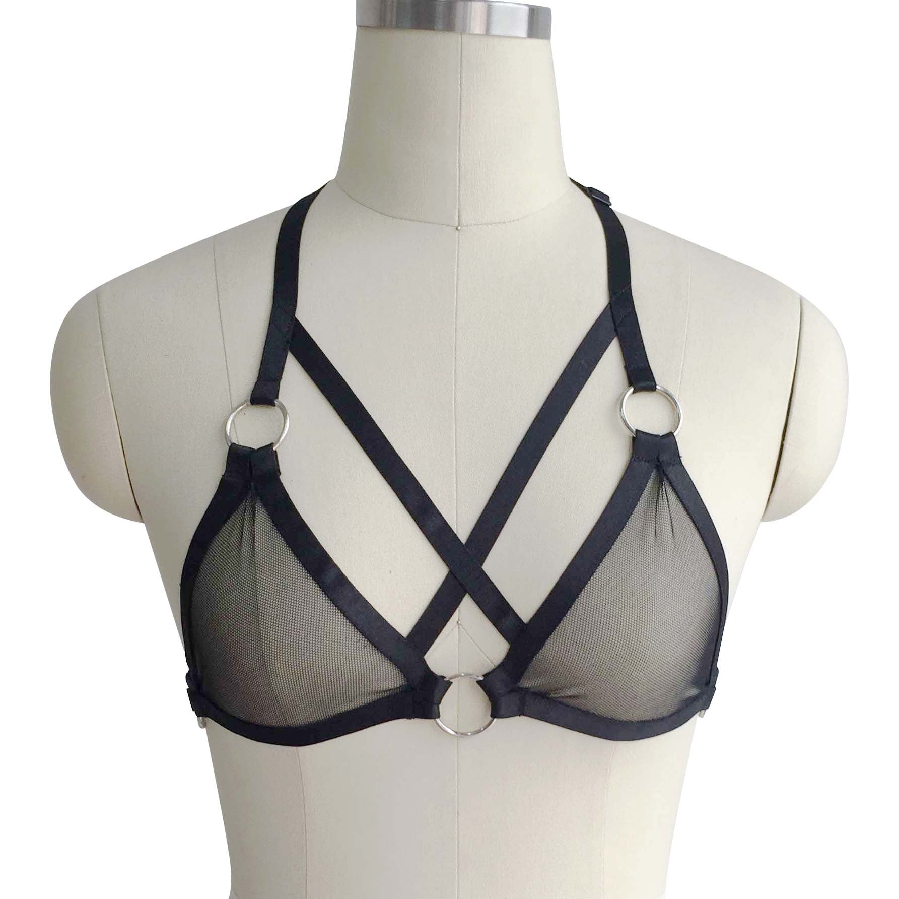 Sexy Strappy Bra Hot Black Body Harness Lingerie