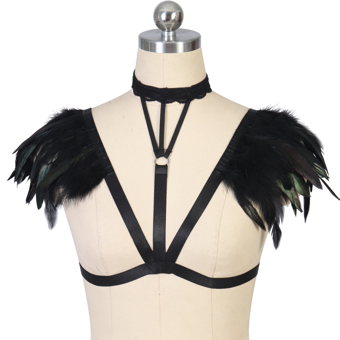 Sexy Strappy Bra Hot Sexy Harness Lingerie Feather Bra