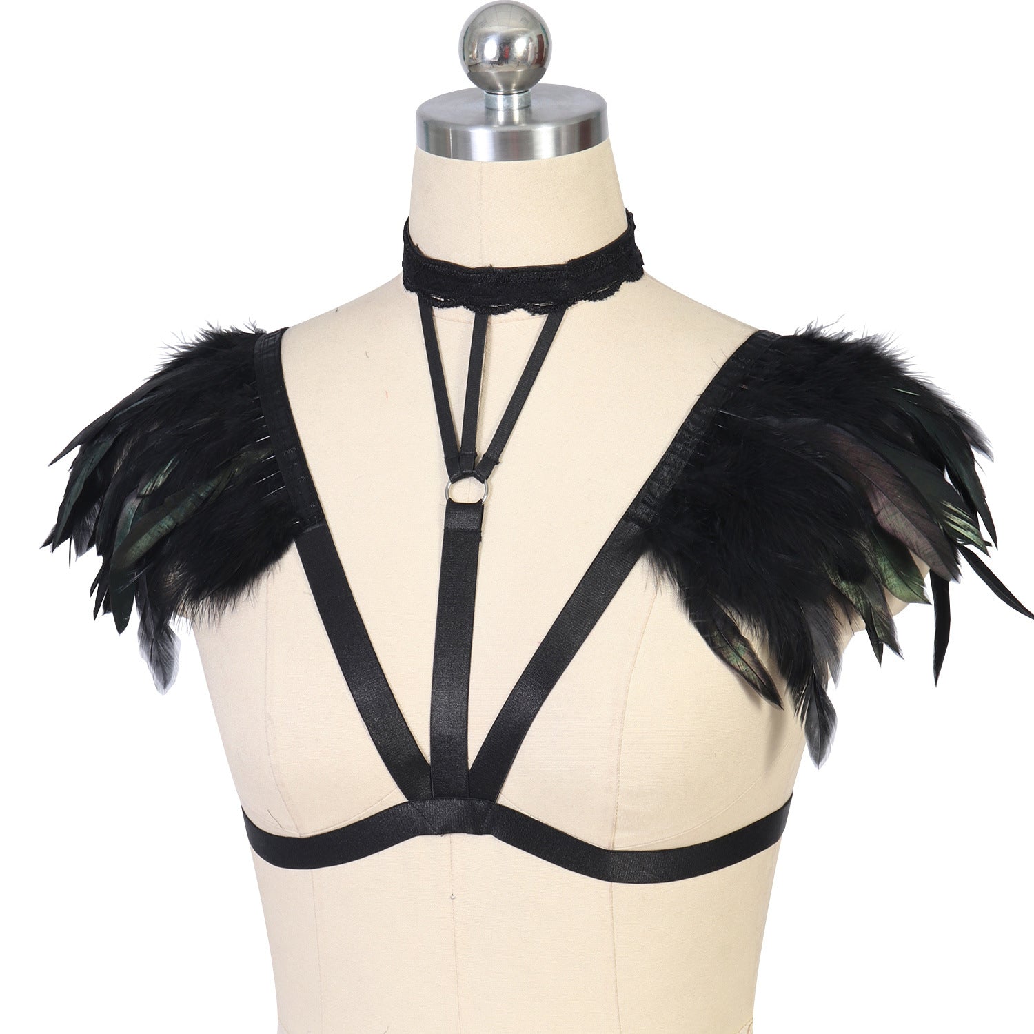 Sexy Strappy Bra Hot Sexy Harness Lingerie Feather Bra