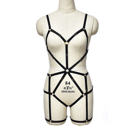 Sexy White Bodysuit Sex Body Harness Lingerie Black Teddy