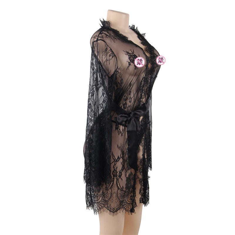 Sheer Babydoll Nightgown Black lingerie for older women Slutty Chemise