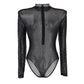 Sheer Black Bodysuit See Thru Hot Mature Lingerie Lace Women  Teddy