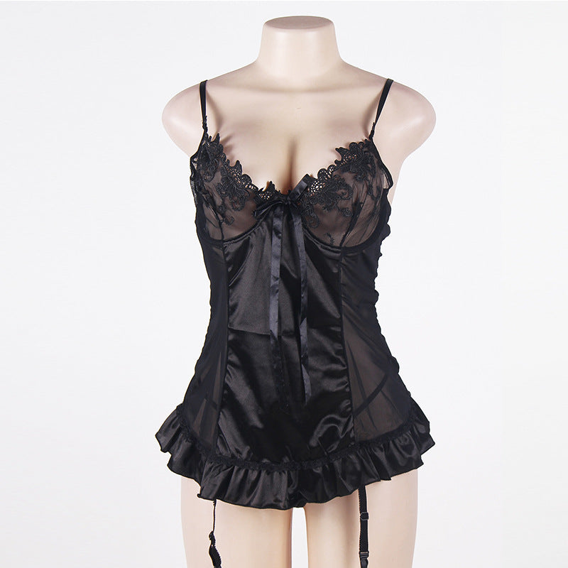 Sheer Lace Babydoll Set Hot sexy mature lingerie Sex Chemise🌹