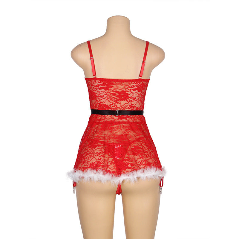 Sheer Sexy Babydoll Christmas lingerie for older women Slutty Chemise🌹