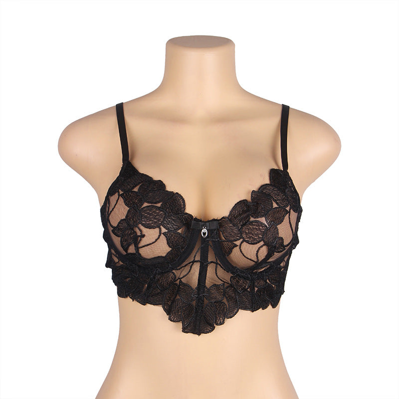 Sheer Sexy Black Lingerie Nude lingerie for older women Lace Bra🌹