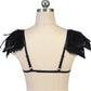 Slutty Harness Bra Women  Strappy Harness Lingerie Feather Bra