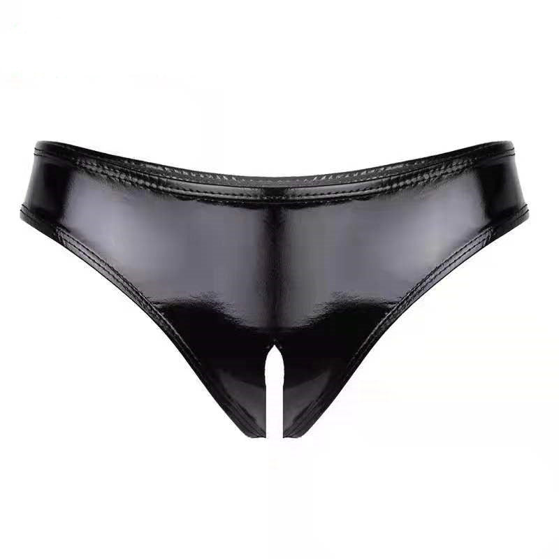 Slutty Panties Crotchless Kinky Leather Lingerie