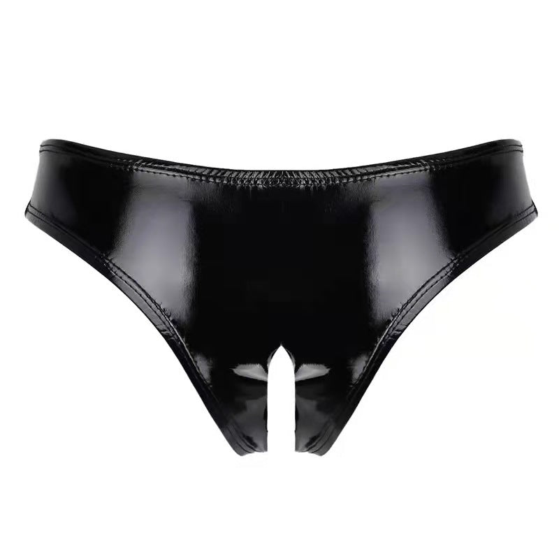 Slutty Panties Crotchless Kinky Leather Lingerie