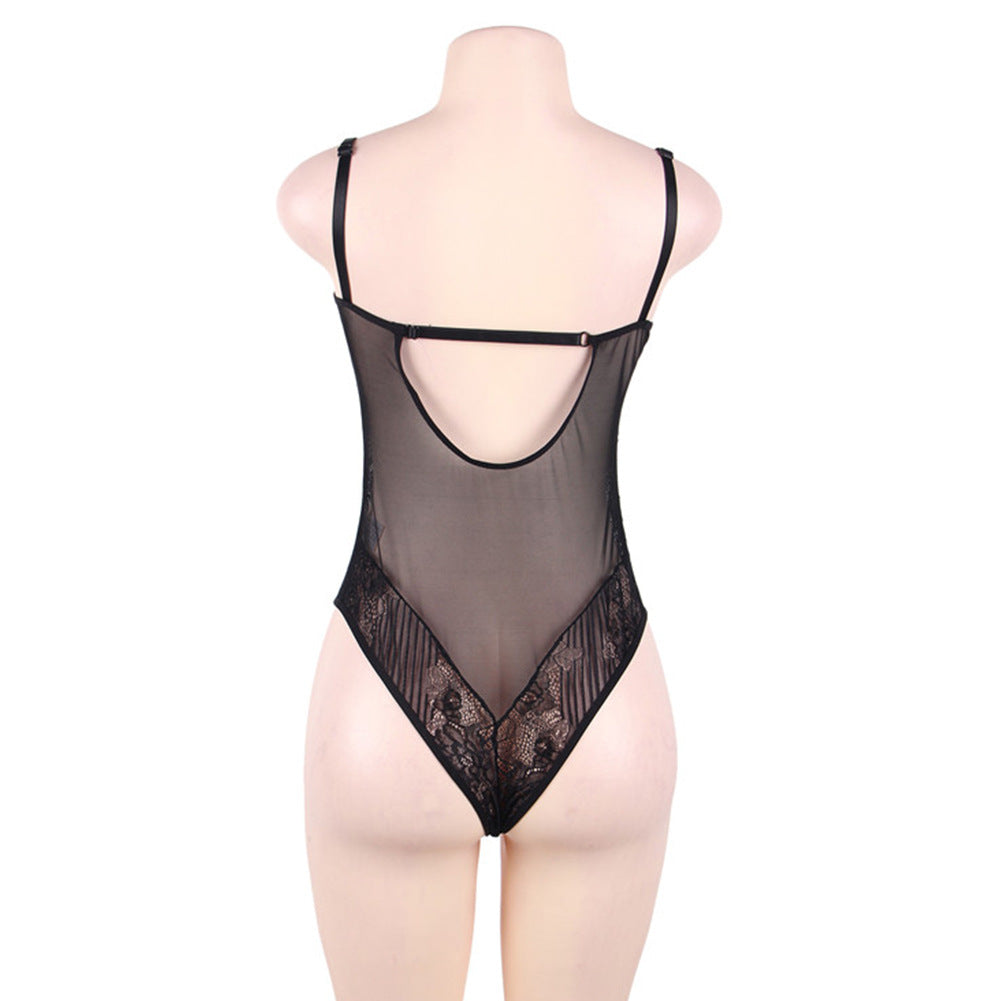 Slutty Sexy Bodysuit See Through mature with lingerie Nasty Teddy