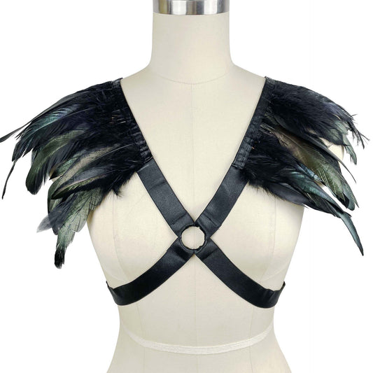 Slutty Strappy Bra Women  Sexy Harness Lingerie Feather Bra