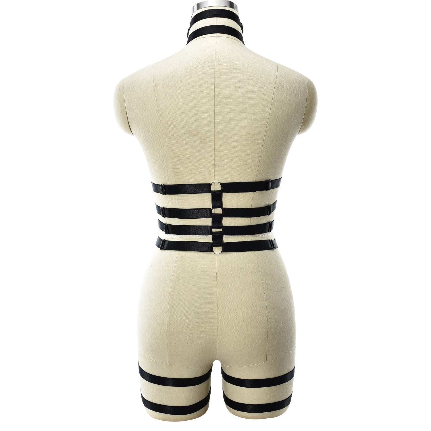 Slutty White Bodysuit Intimate Strappy Harness Lingerie Submissive Teddy