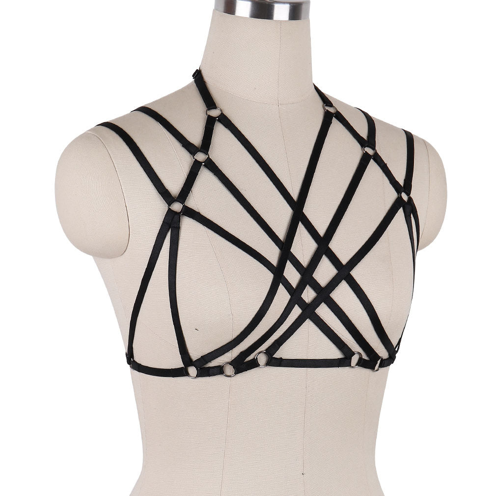 Strapy Sexy No Bra Black Bondage Harness Lingerie