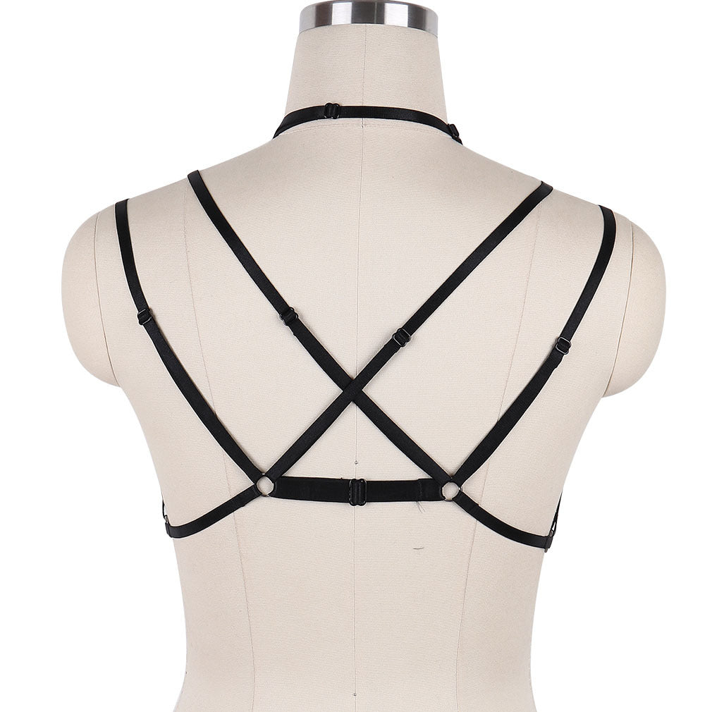 Strapy Sexy No Bra Black Bondage Harness Lingerie