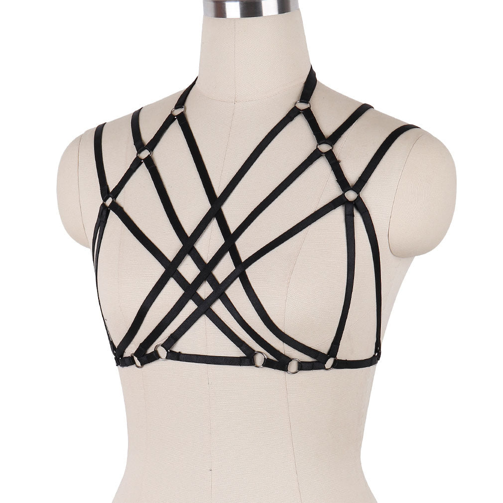 Strapy Sexy No Bra Black Bondage Harness Lingerie