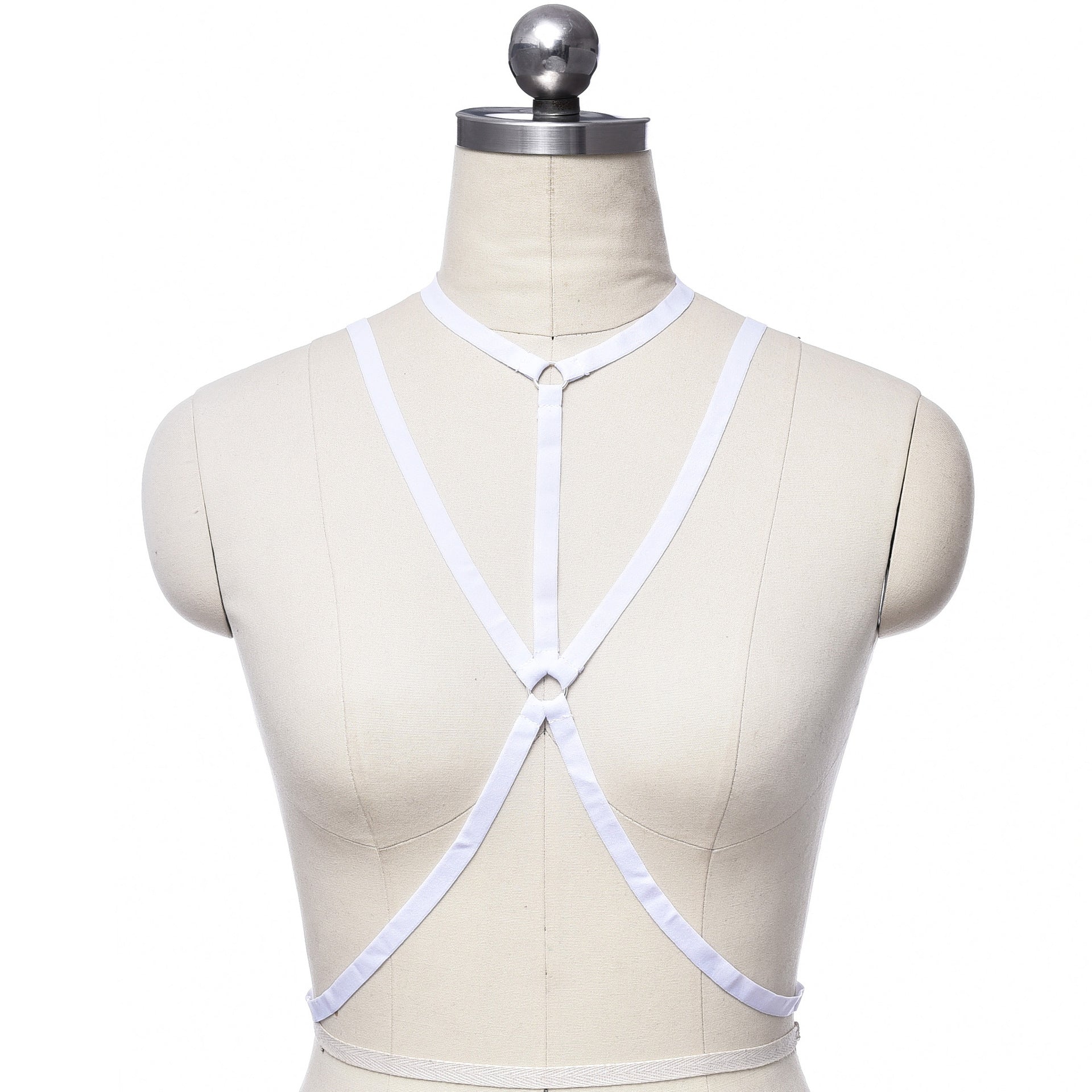 Strapy Sexy No Bra White Bondage Harness Lingerie