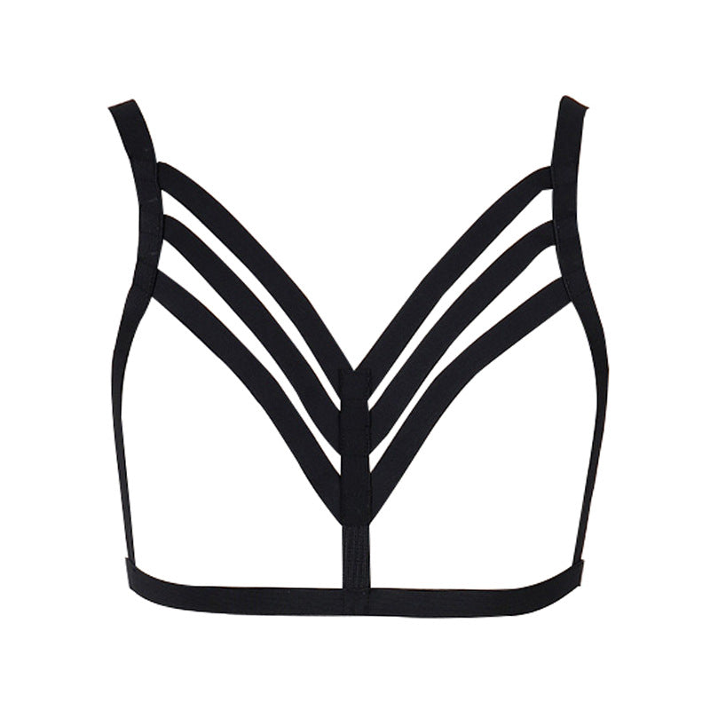 Strapy Strappy Bra Black Black Body Harness Lingerie