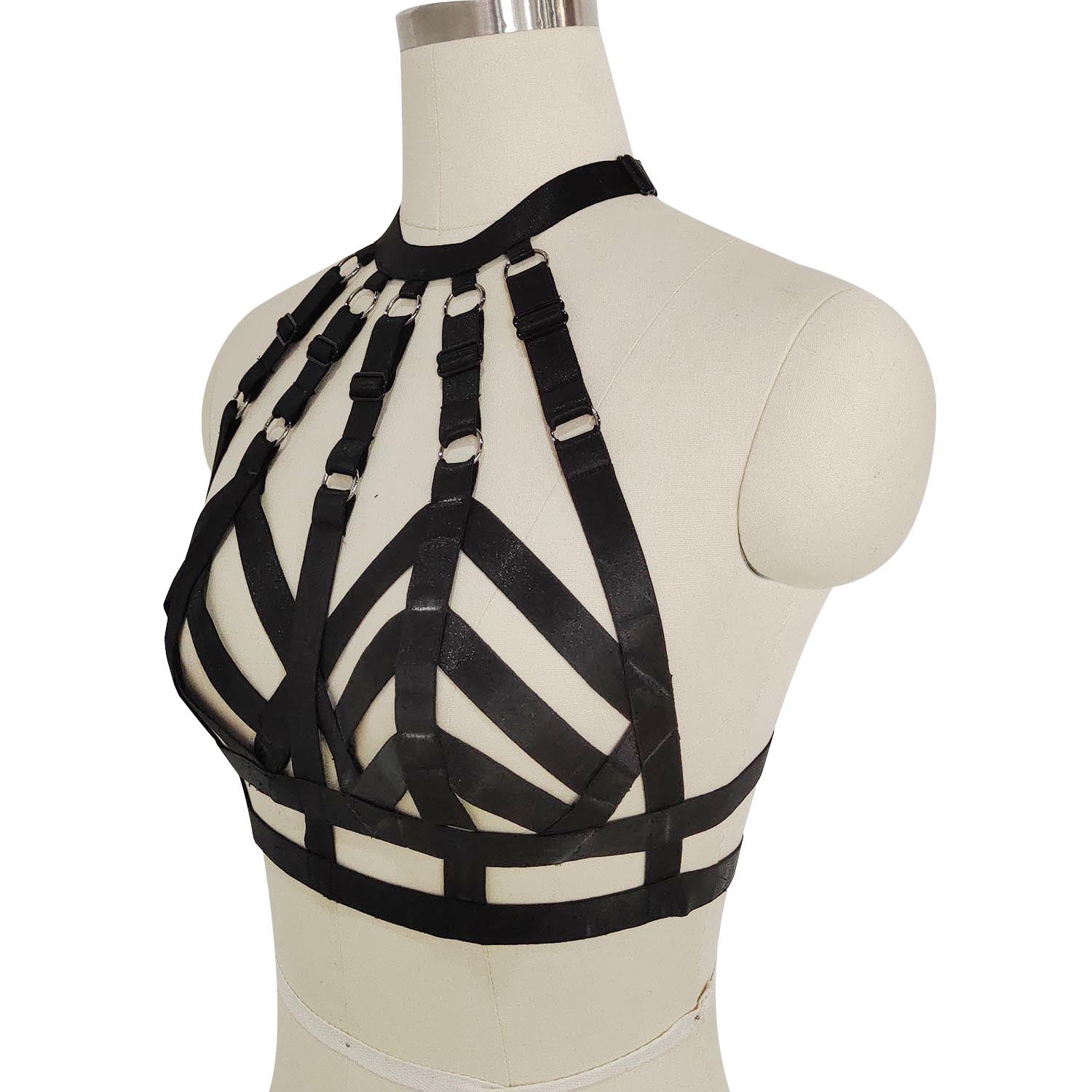 Strapy Strappy Bra Black Sexy Harness Lingerie