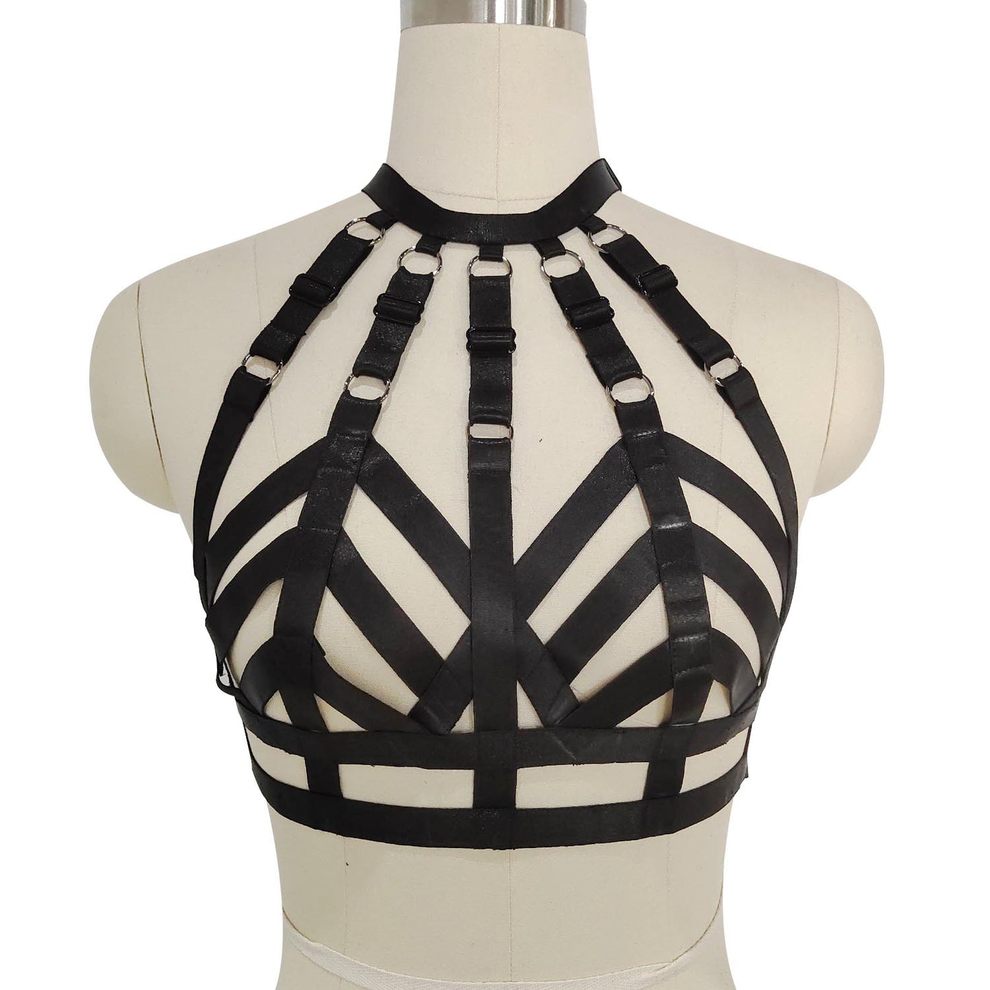 Strapy Strappy Bra Black Sexy Harness Lingerie