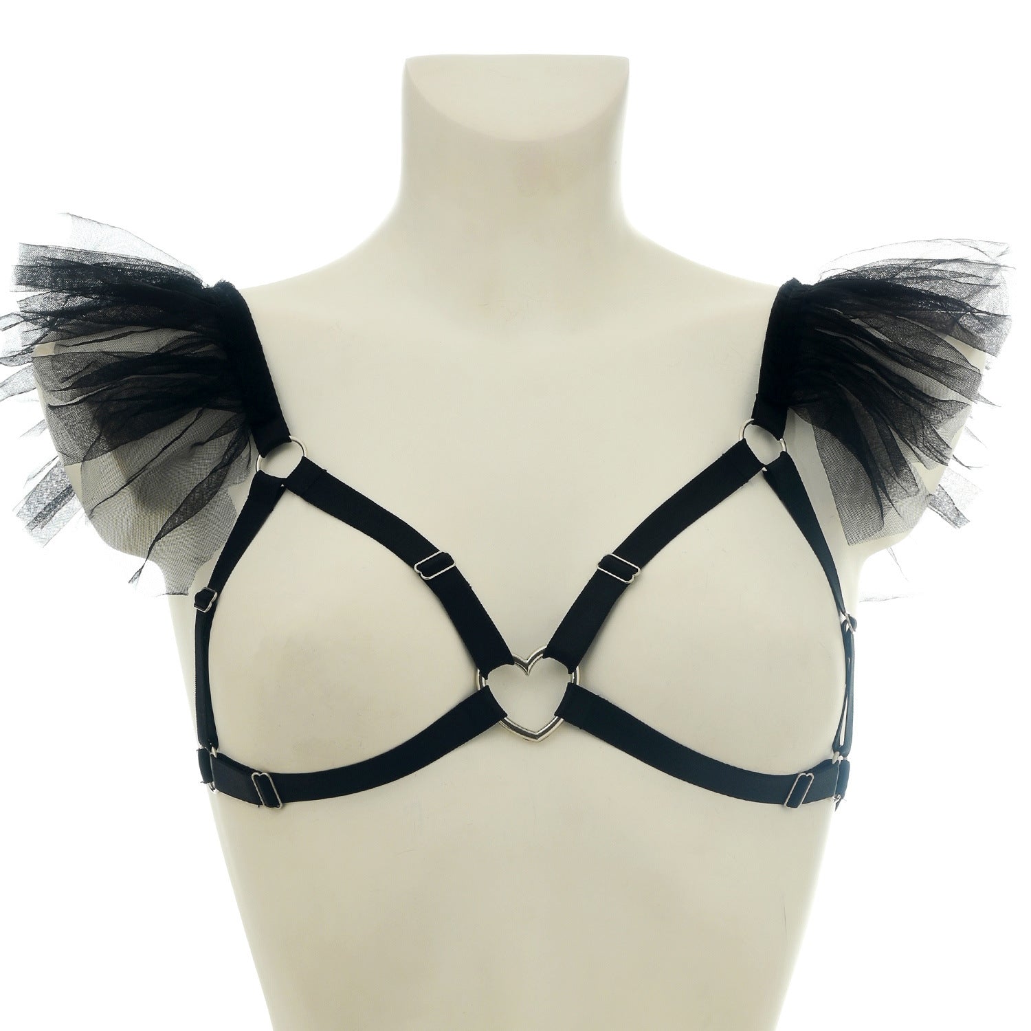 Strapy Strappy Bra White Black Body Harness Lingerie