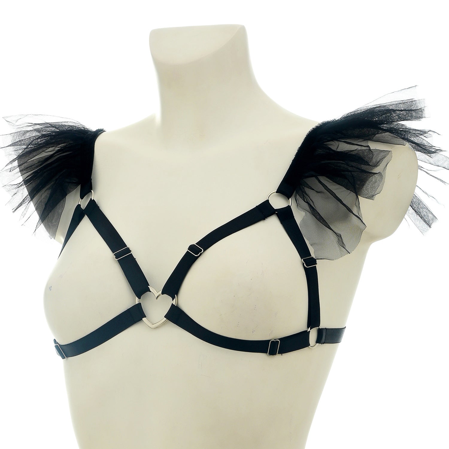 Strapy Strappy Bra White Black Body Harness Lingerie