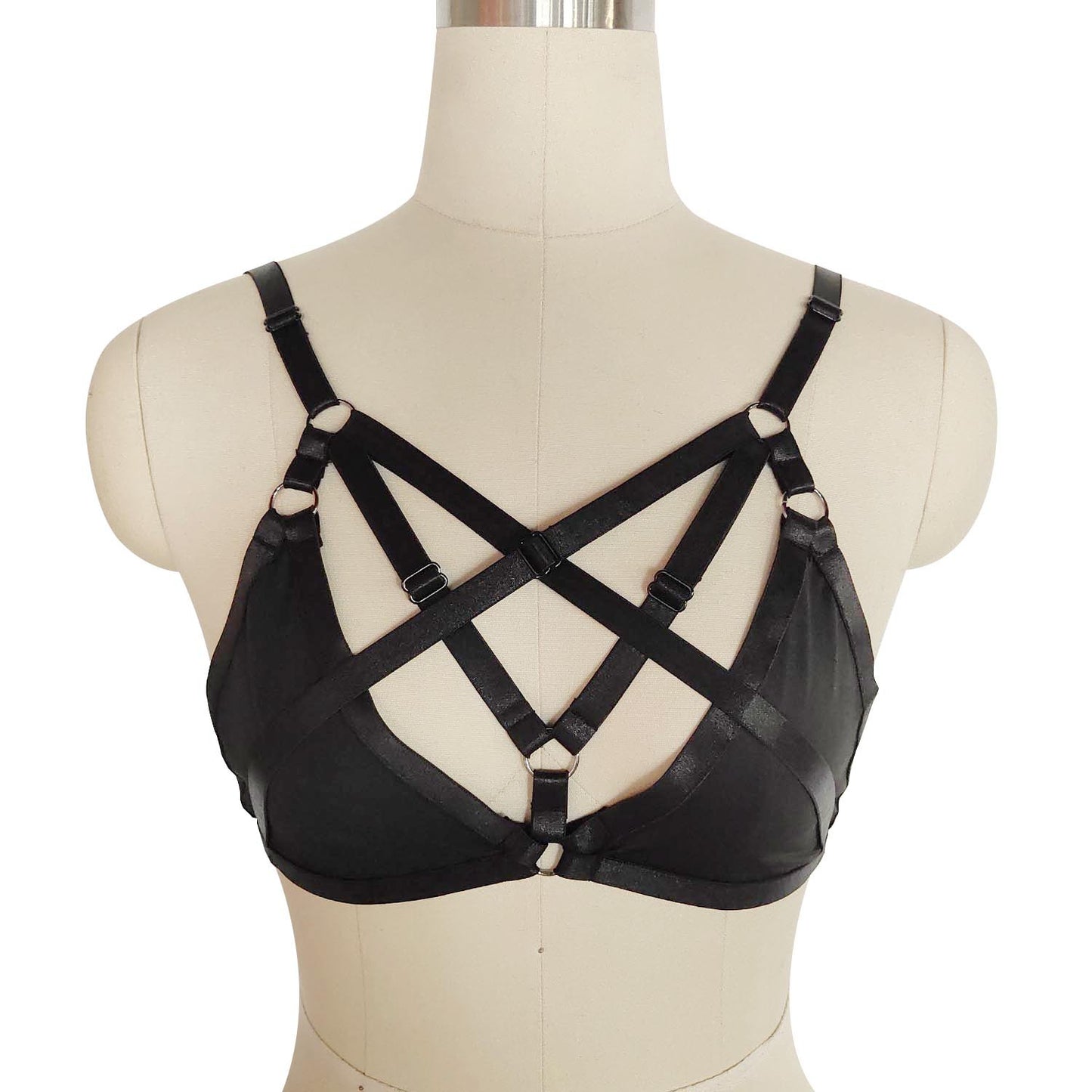 Submissive Bra for Sexy Chubby Black Body Harness Lingerie