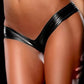 Submissive Panties Crotchless Faux Leather Lingerie