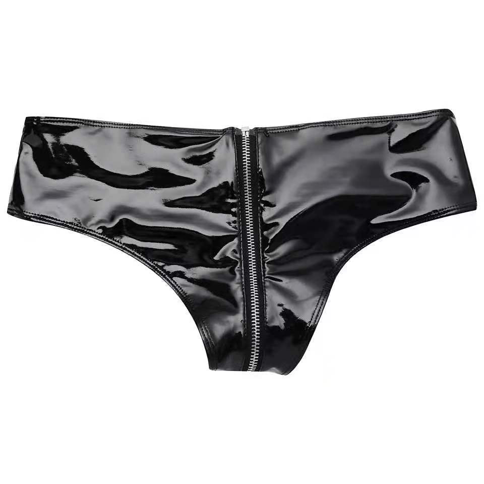 Submissive Panties Crotchless Leather Kinky Lingerie