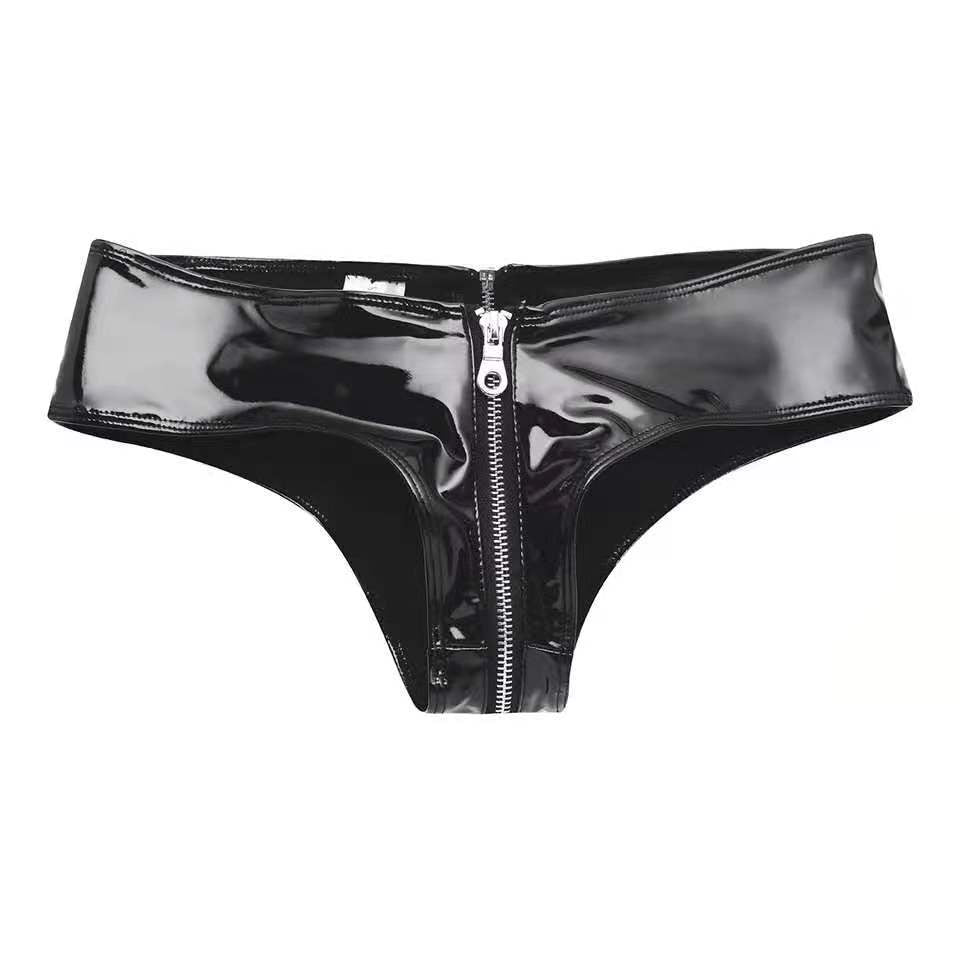 Submissive Panties Crotchless Leather Kinky Lingerie