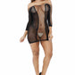 Submissive Sexy Long Sleeve Dresses Hot Black Mesh Lingerie sheer