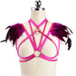 Submissive Sexy No Bra Chubby Body Harness Lingerie Feather Bra