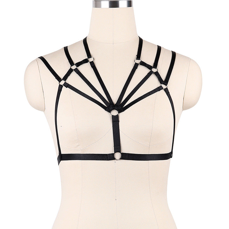 Submissive Strappy Bra Chubby Black Body Harness Lingerie