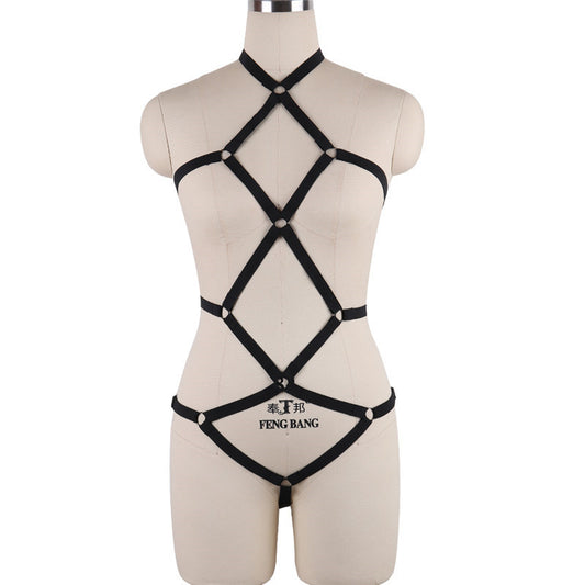 Submissive White Bodysuit Chubby Bdsm Harness Lingerie Wife Teddy