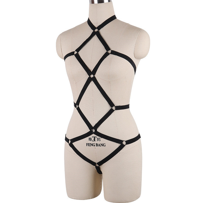 Submissive White Bodysuit Chubby Bdsm Harness Lingerie Wife Teddy