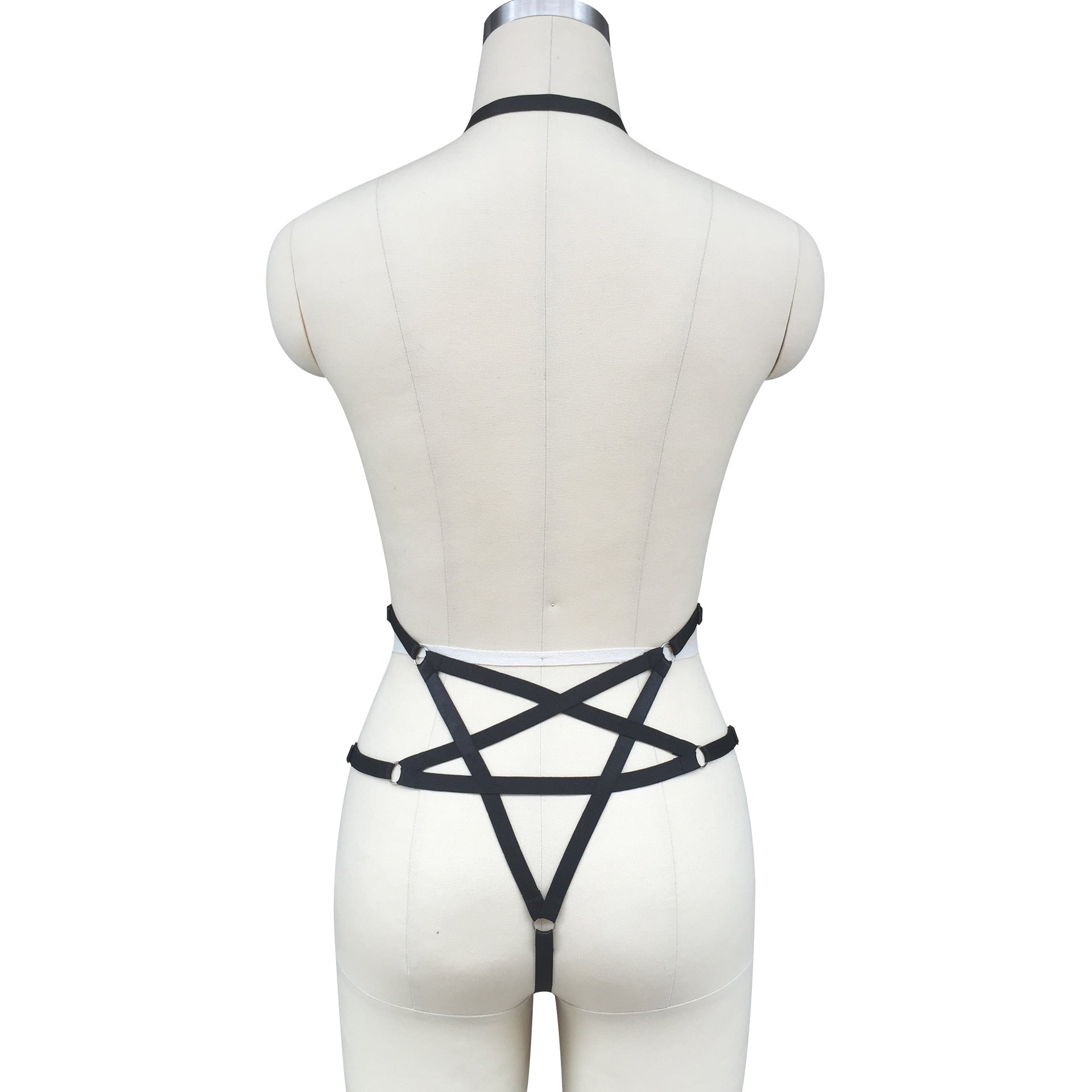 Submissive White Bodysuit Nasty Sexy Harness Lingerie Revealing Teddy