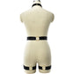 Submissive White Bodysuit Slutty Strappy Harness Lingerie Intimate Teddy