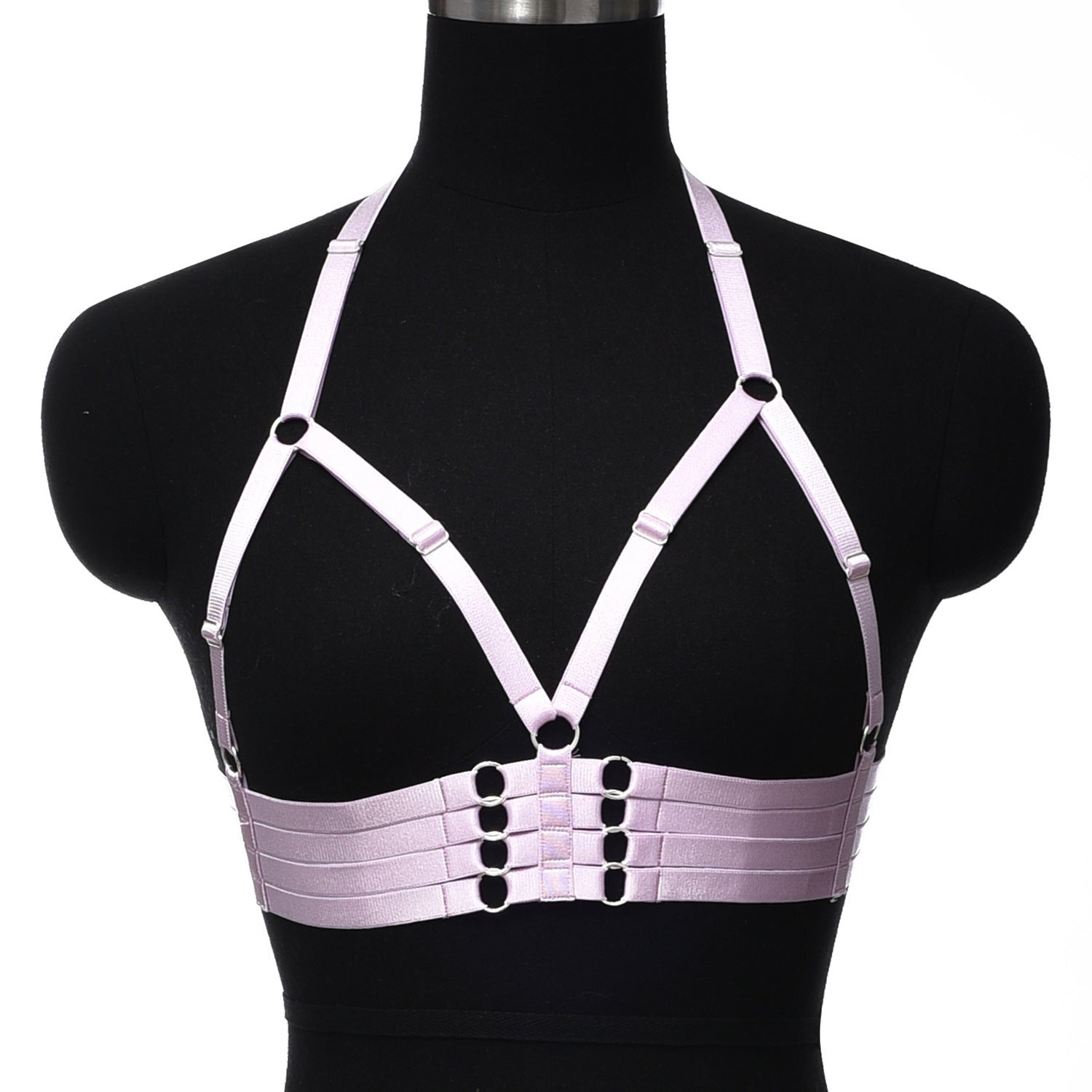 White Bra Straps Extreme Strappy Harness Lingerie