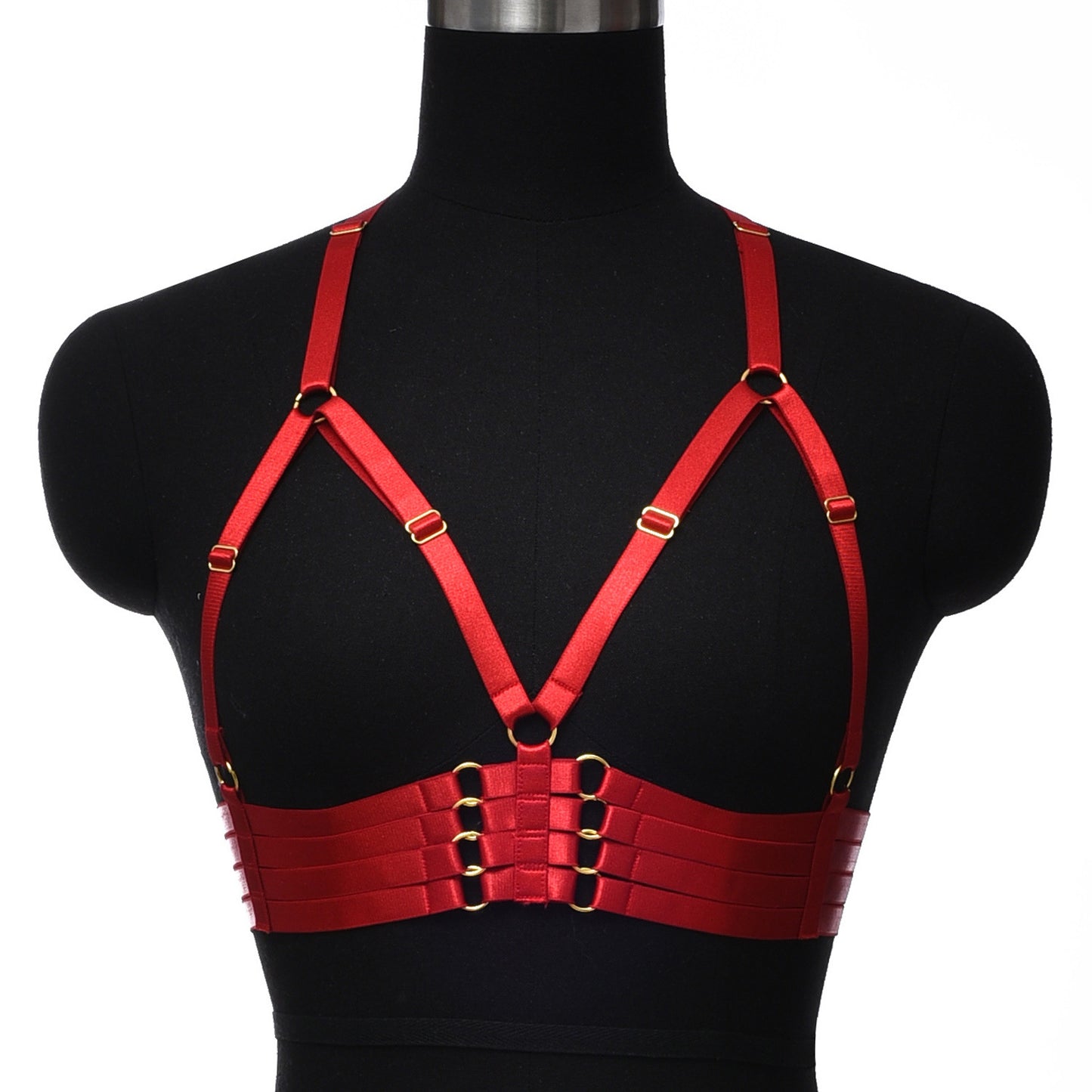 White Bra Straps Extreme Strappy Harness Lingerie