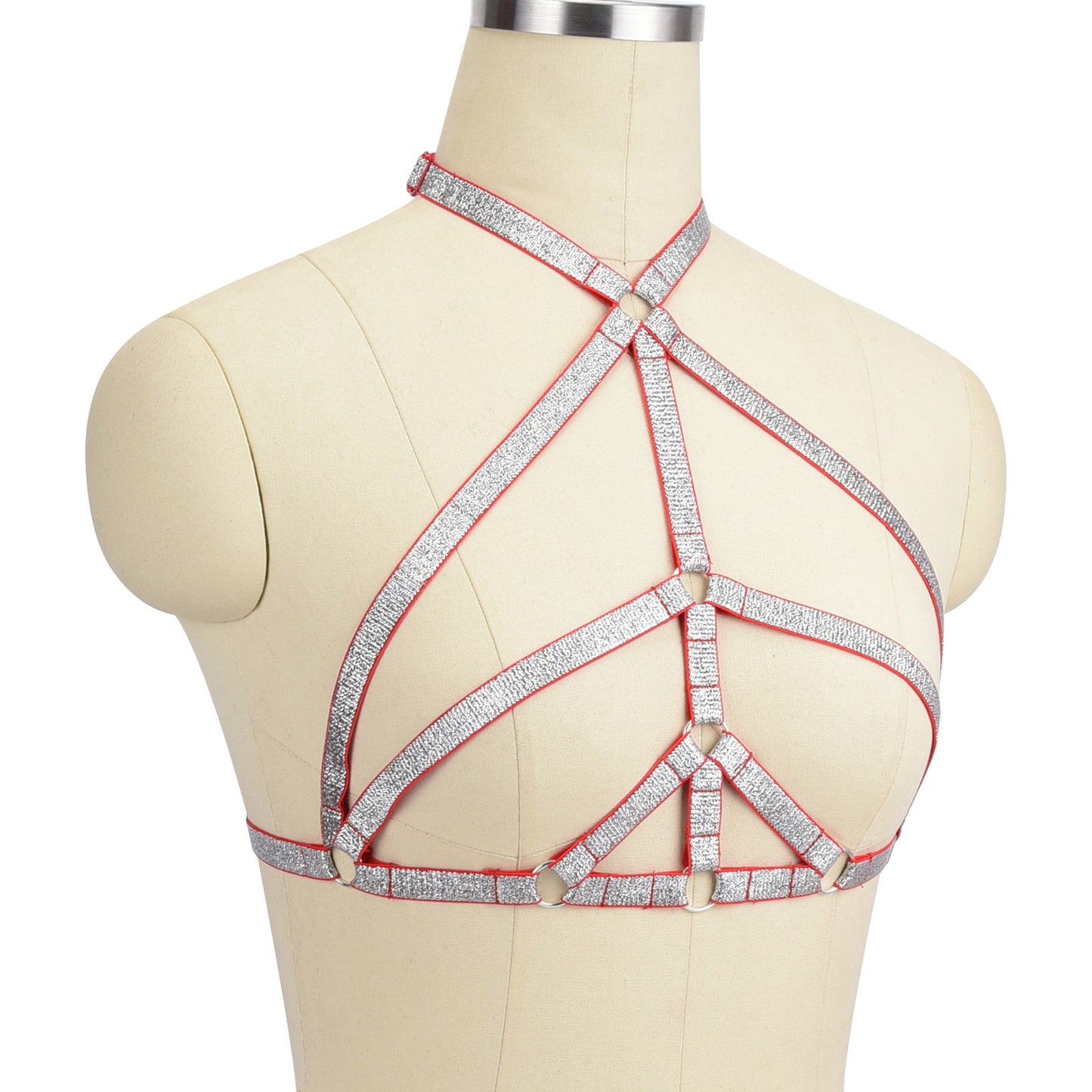 White Bra Straps Strapy Bdsm Lingerie Harness