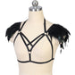 White Bra Straps Strapy Bdsm Lingerie Harness Feather Bra