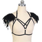 White Bra Straps Strapy Bdsm Lingerie Harness Feather Bra