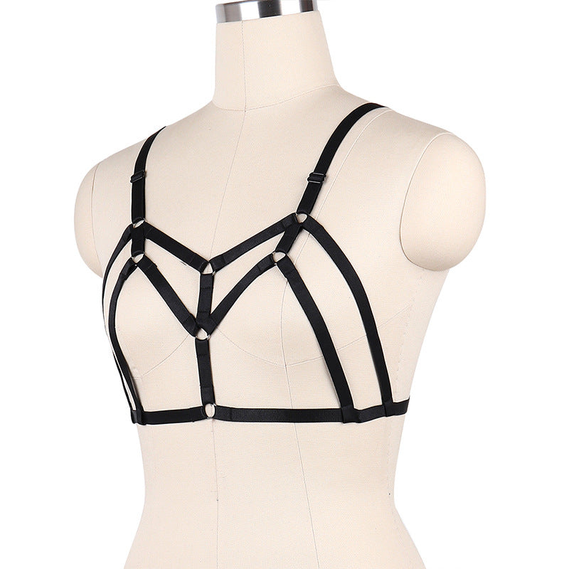 White Bra Straps Strapy Strappy Harness Lingerie