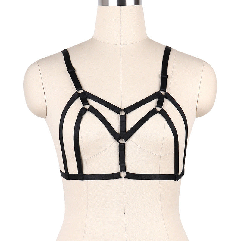 White Bra Straps Strapy Strappy Harness Lingerie