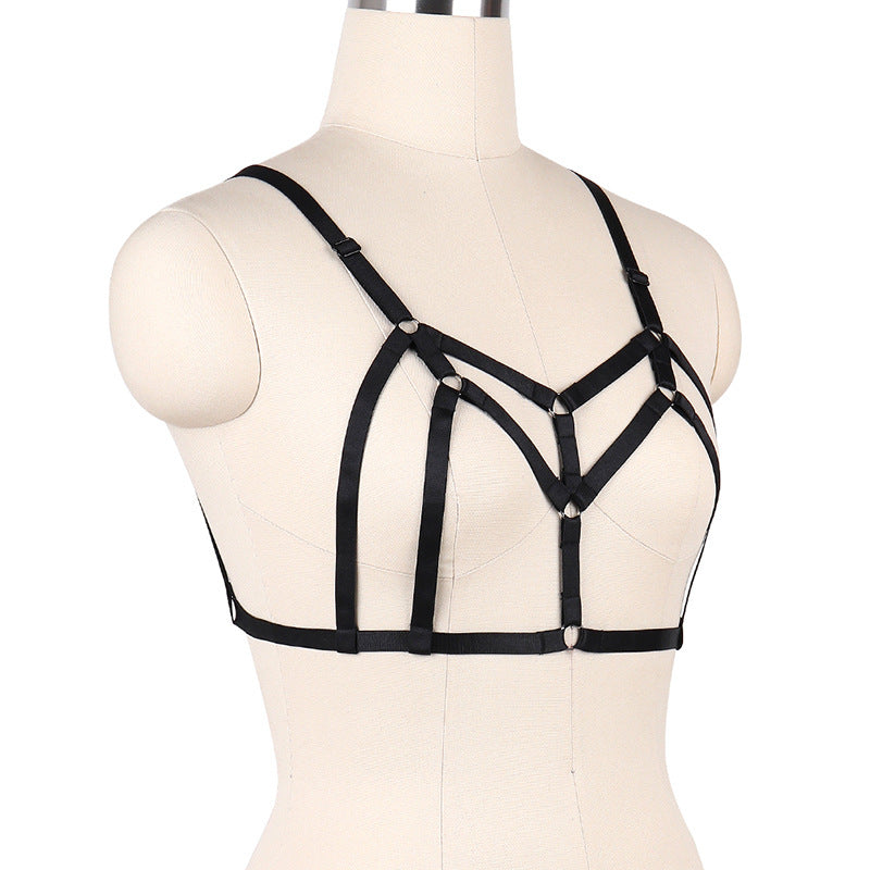 White Bra Straps Strapy Strappy Harness Lingerie