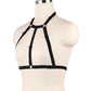 White Bra for Sexy Strapy Black Body Harness Lingerie