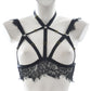 White Bra for Sexy Strapy Black Body Harness Lingerie