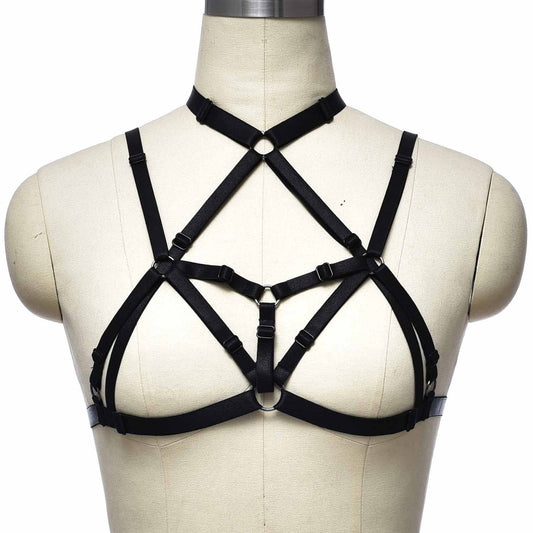 White Harness Bra Strapy Strappy Harness Lingerie