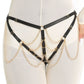 White Ladies Crotchless Panties Strapy Black Body Harness Lingerie Sex Thong