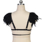 White Sexiest Bra Strapy Bdsm Harness Lingerie Feather Bra